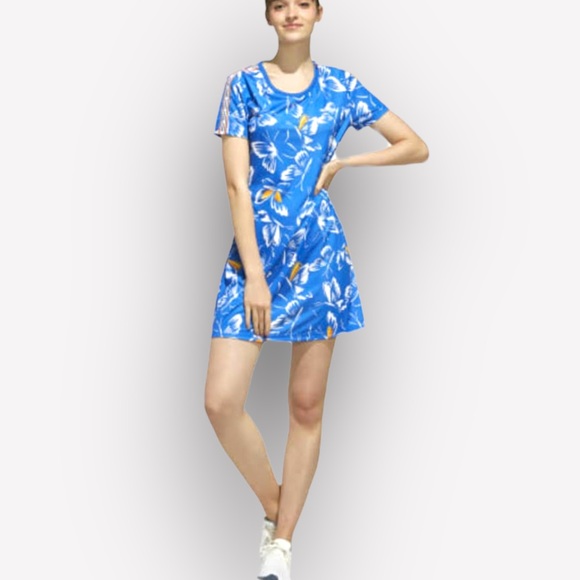 ADIDAS FARM RIO BUTTERFLY ROYAL BLUE THREE STRIPE ROYAL BLUE DRESS RAINBOW PRIDE - Picture 3 of 11